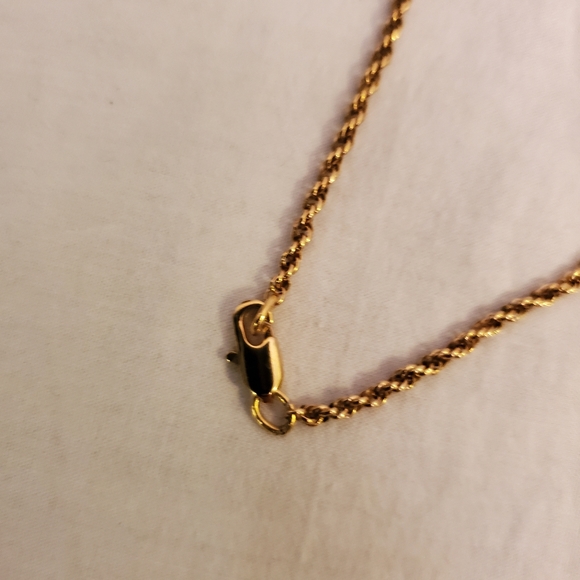 Crystal Point Tree Agate Pendent w/ 24" gold-tone Chain Necklace - Picture 4 of 5